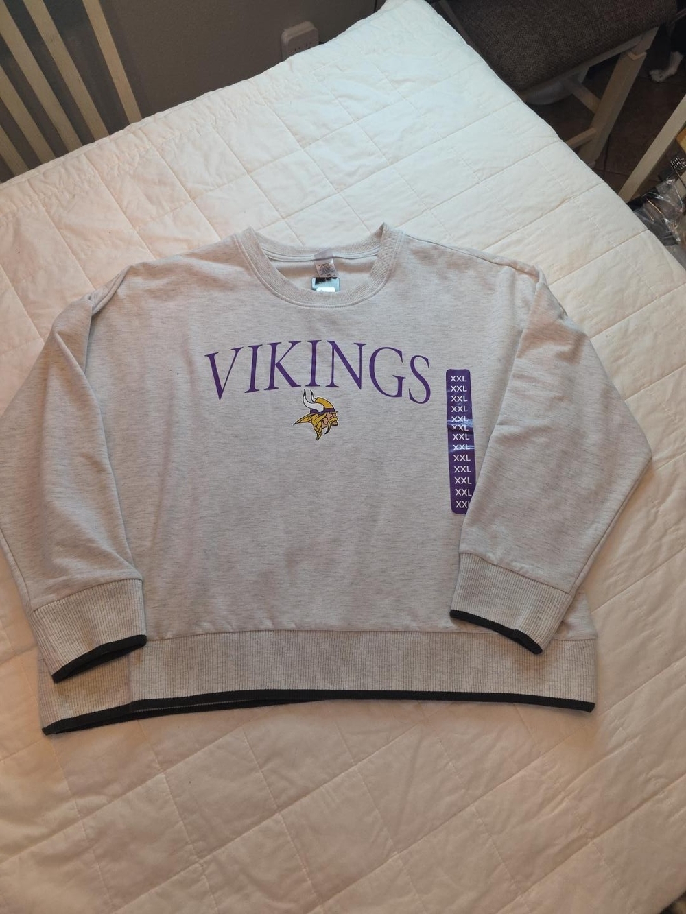 Minnesota Vikings Women’s Fleece Crewneck Sweatshirt Gray 2XL NWT NFL